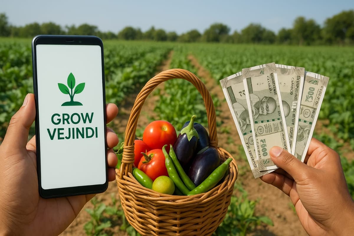 A farmer using a tablet to manage their crops